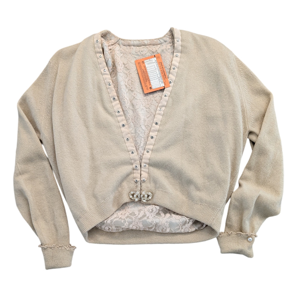 60's Women's Lace lined Cardigan sweater